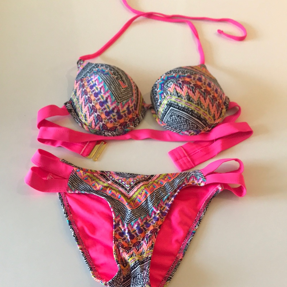 ⭐️HP⭐️ TiniBikini Neon Bright Aztec Print Bikini
